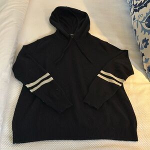 Aqua Cashmere Hoodie Sweater. Color blackk/size medium.